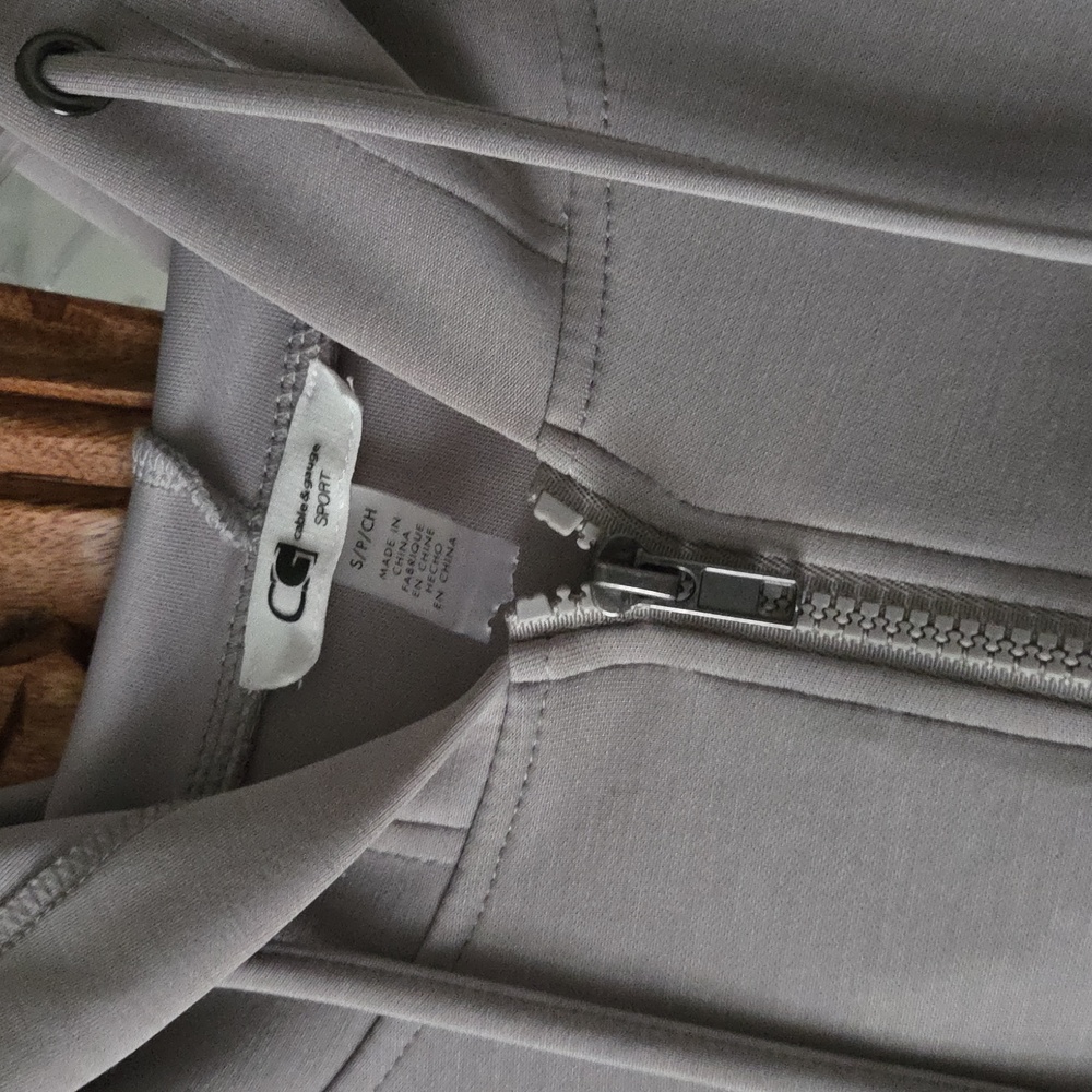 Cable & Gauge Sport Yummy Quarter Zip Up Gray Pullover - Picture 6 of 8